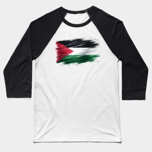 Palestinian Flag Brushstroke - Palestine Baseball T-Shirt